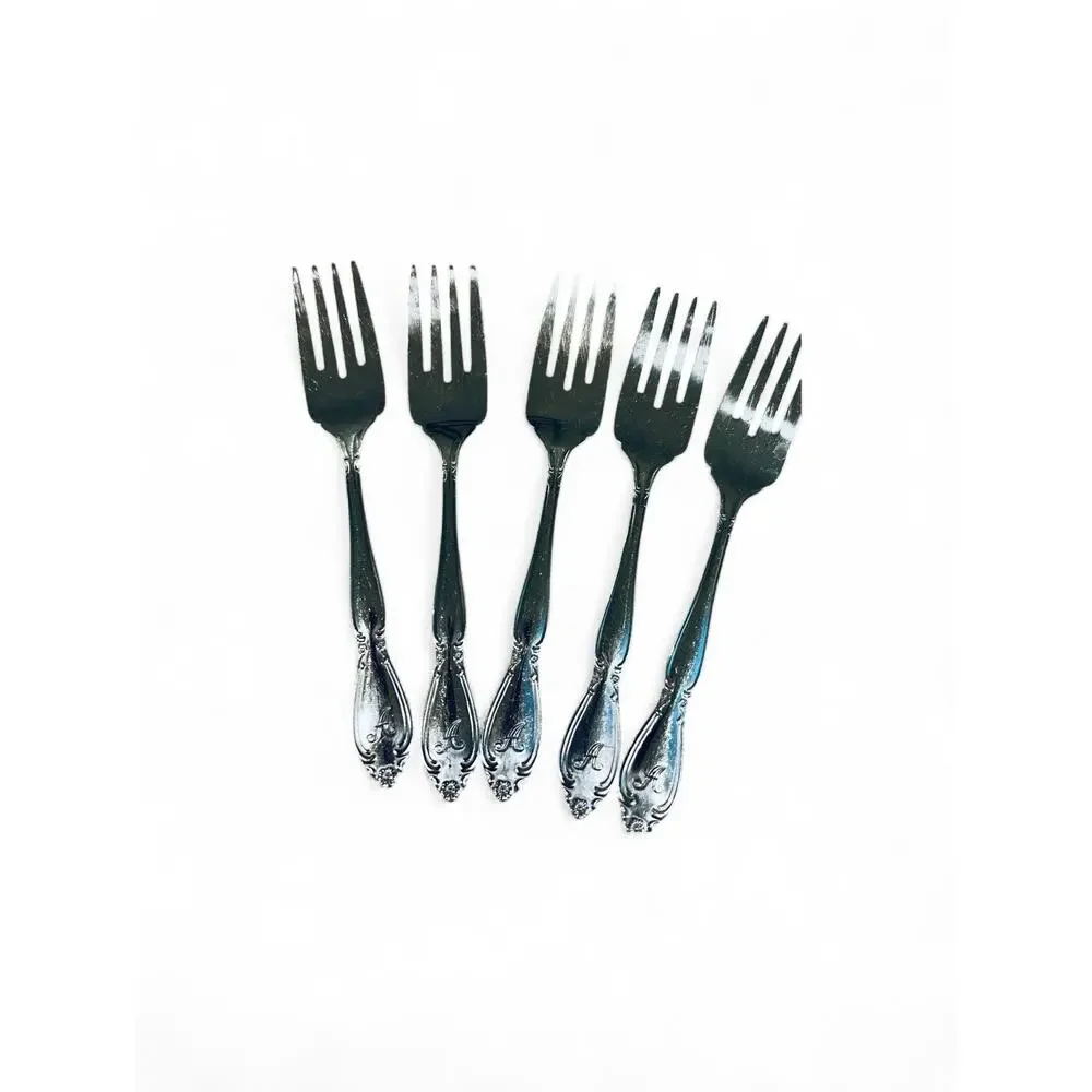 Stainless Steel Flatware. Monogrammed With An “A”. 22 Pieces. B14